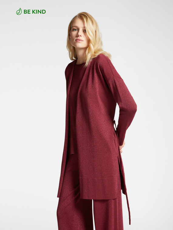 Cardigan lurex en viscose LENZING™ ECOVERO™