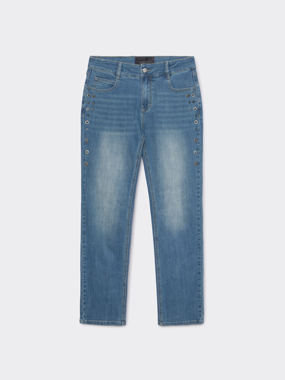 Regular-Jeans mit Nieten