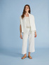 Pantaloni cropped in lino con cintura in corda image number 5