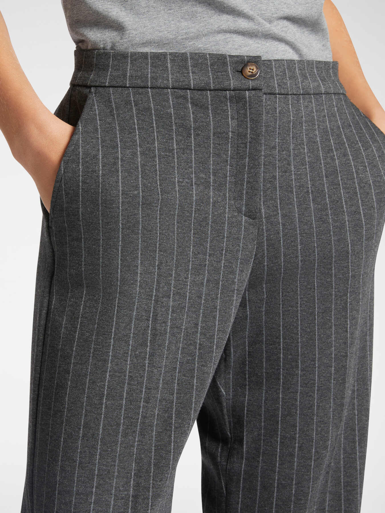 Pinstripe men s cut trousers