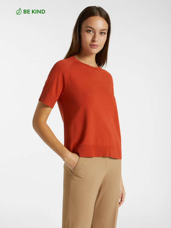 Short-sleeved shirt in LENZING™ ECOVERO™ viscose