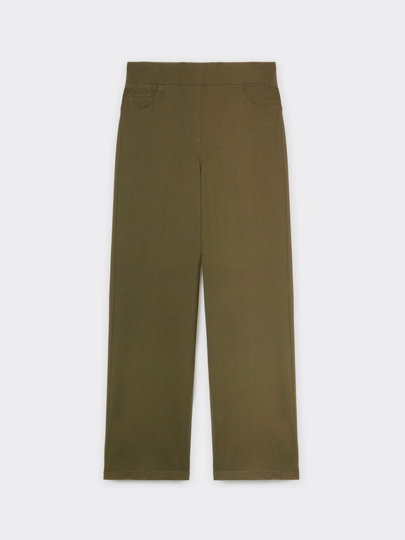 Pull-on trousers in Milano stitch