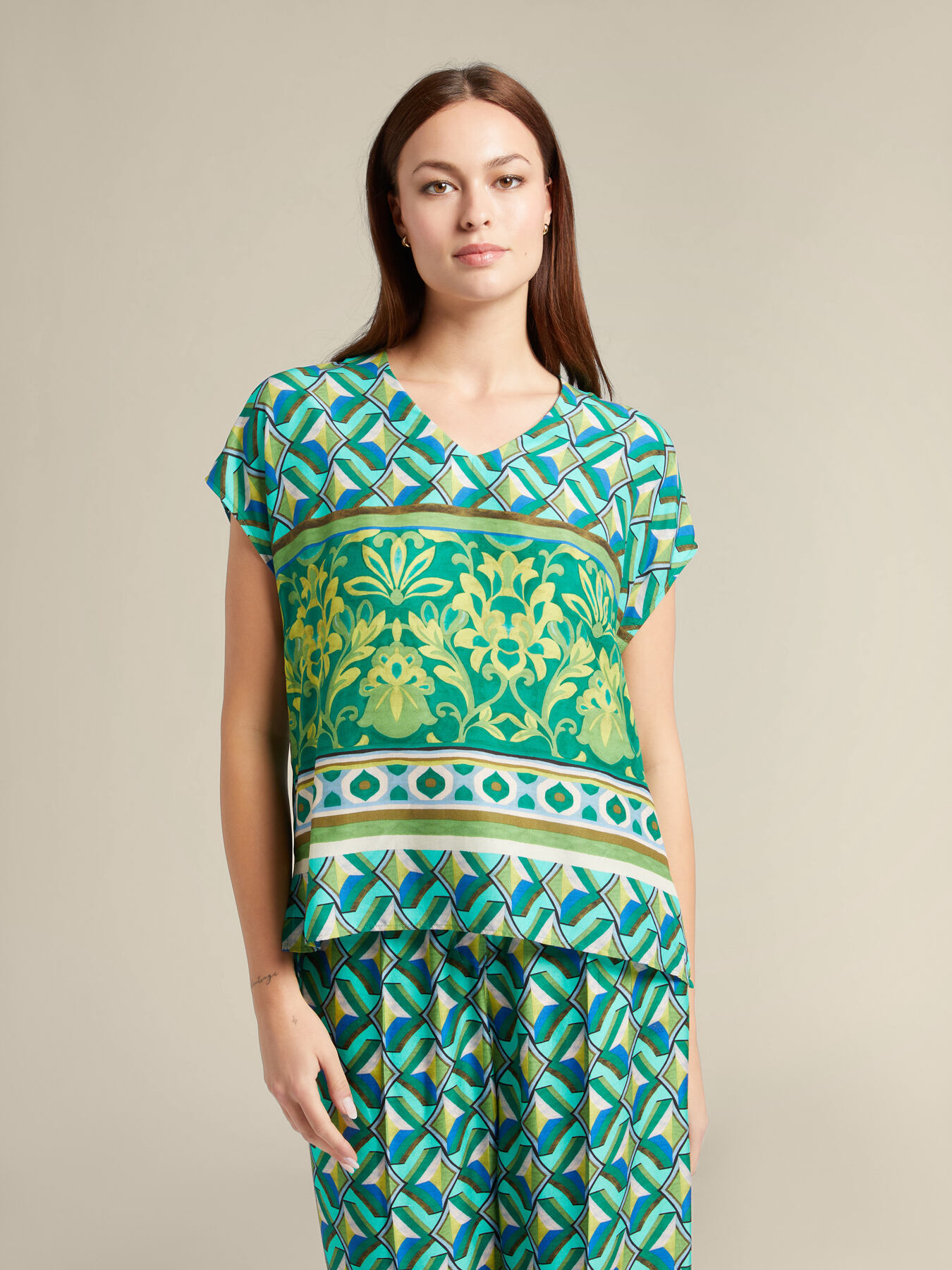 Blusa de viscosa estampada